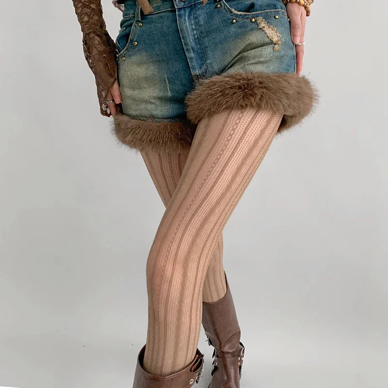 Striped Fishnet Stockings