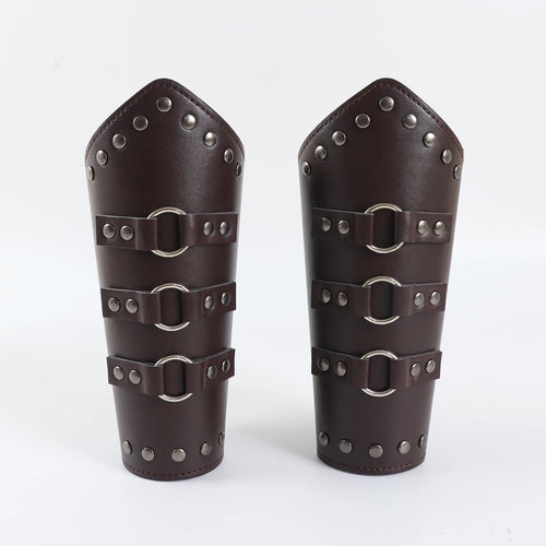 Leather Lace-up Medieval Arm Warmers