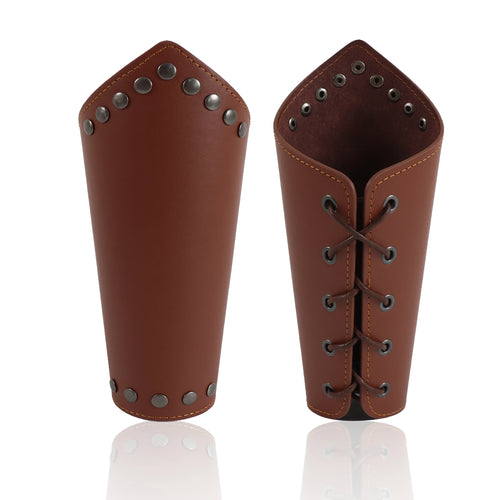 Leather Lace-up Medieval Arm Warmers