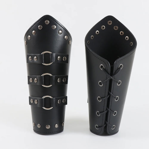 Leather Lace-up Medieval Arm Warmers