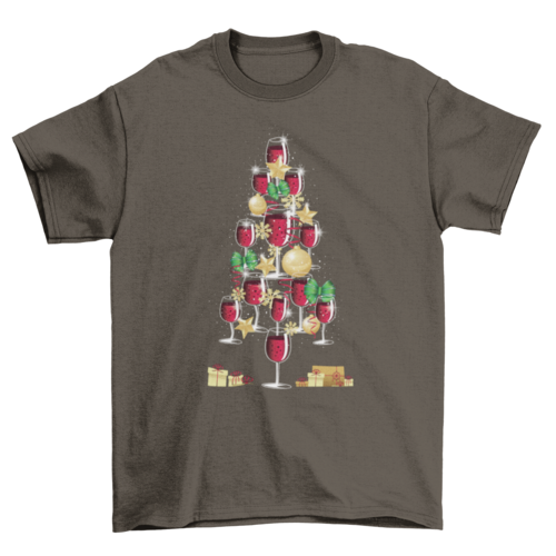 Wine Christmas Tree T-shirt