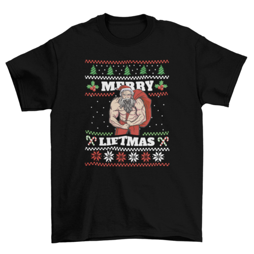 HOT Santa Ugly Sweater Themed T-shirt