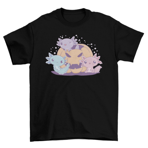 Axolotls Halloween Pumpkin T-shirt