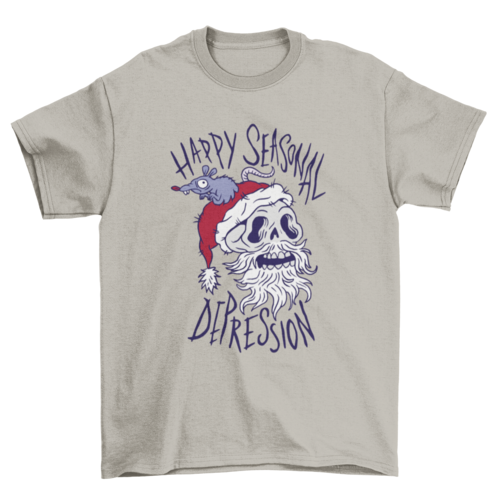 Depressed Skull Santa T-shirt