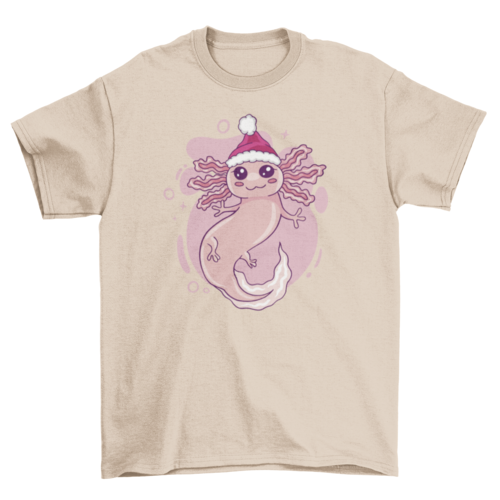 Axolotl In Christmas Hat T-shirt