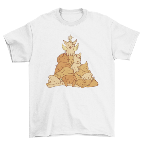 Puppy Dog Christmas Tree T-shirt