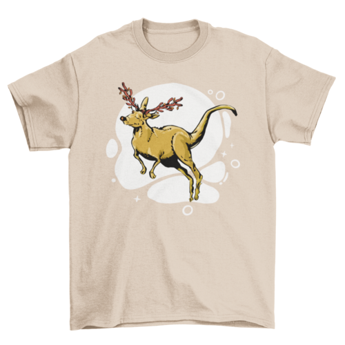 Kangaroo Reindeer Christmas T-shirt
