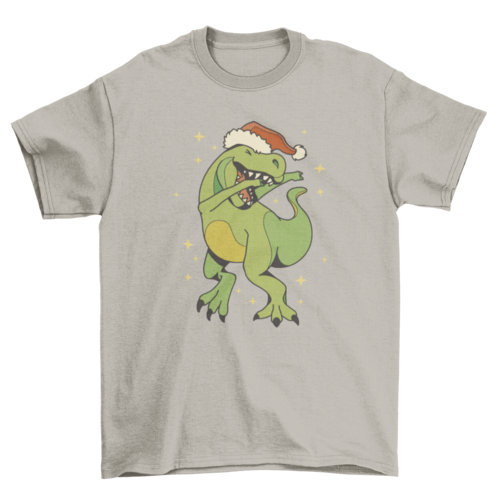 Dabbing Dino Christmas T-shirt