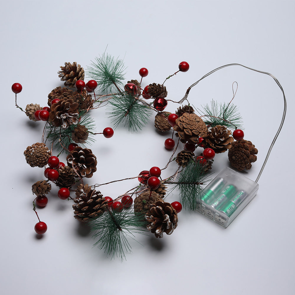6.56FT LED Pine Cone & Needle Christmas String Lights