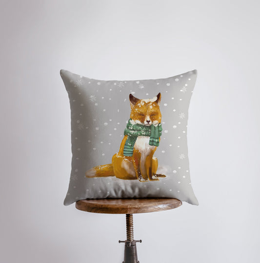 Christmas Fox Throw Pillow Cover