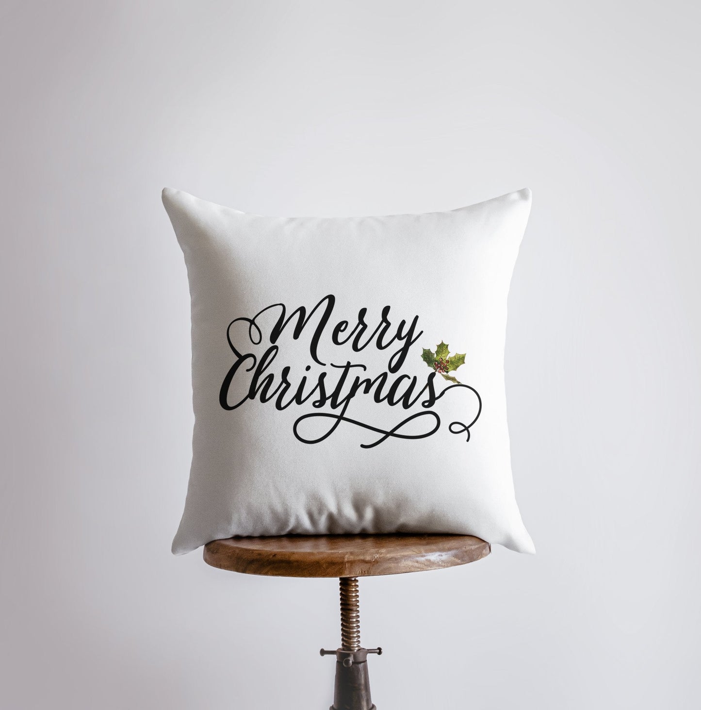 Merry Christmas Mistletoe Throw Pillow Cover