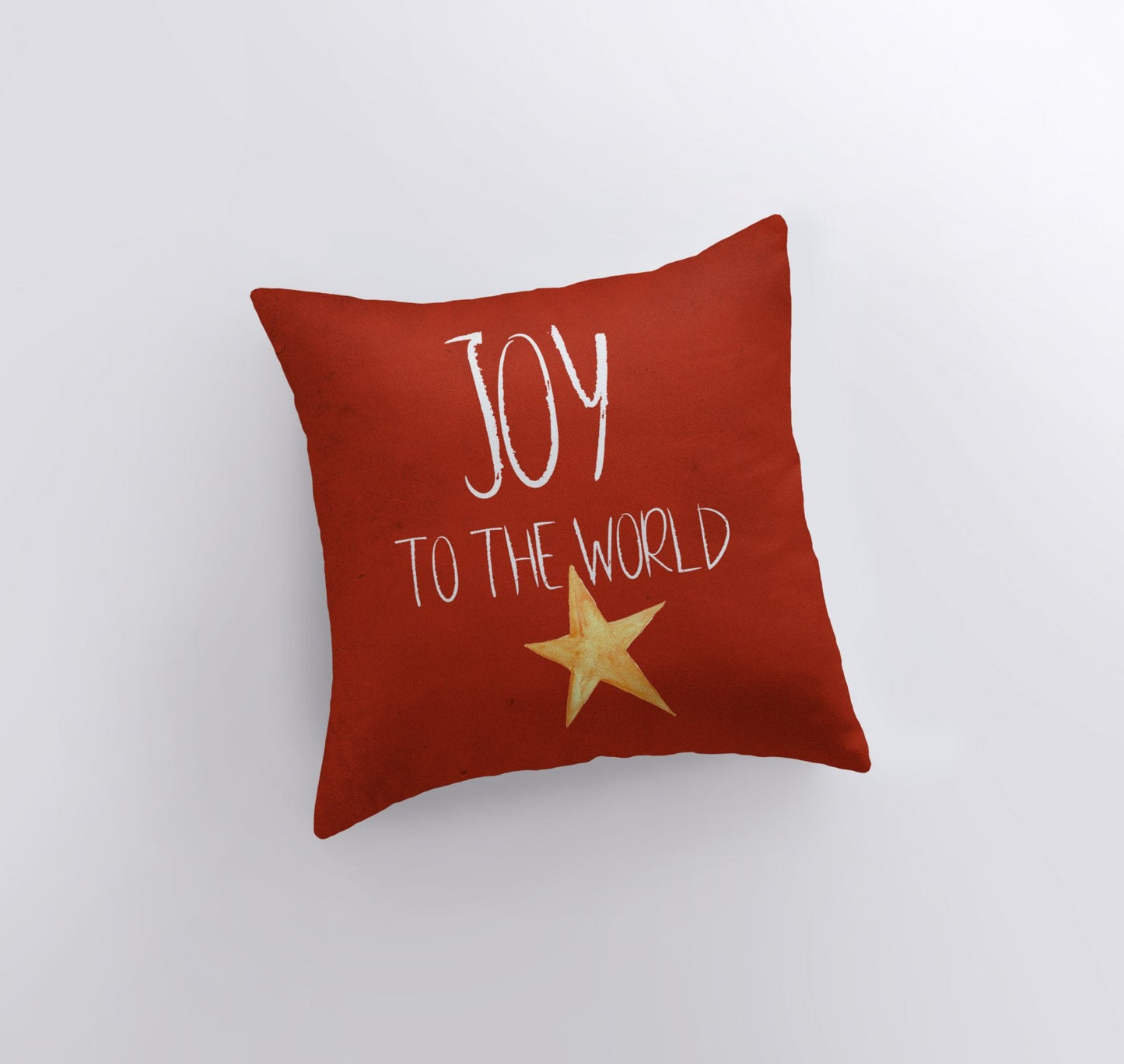 Joy to the World Red Throw Pillow Cover