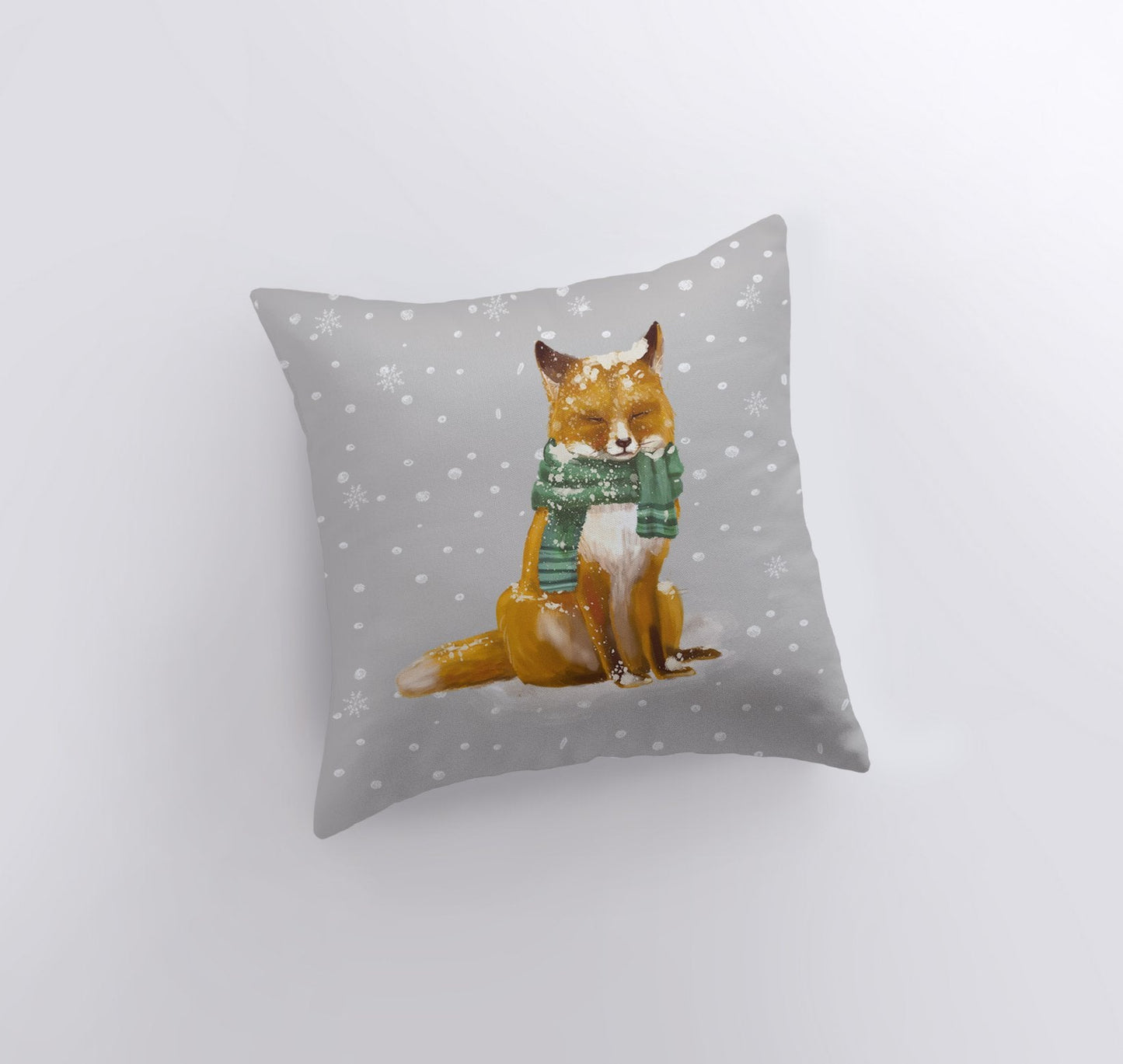 Christmas Fox Throw Pillow Cover