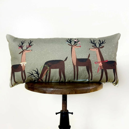Christmas Reindeer Throw Pillow Cover