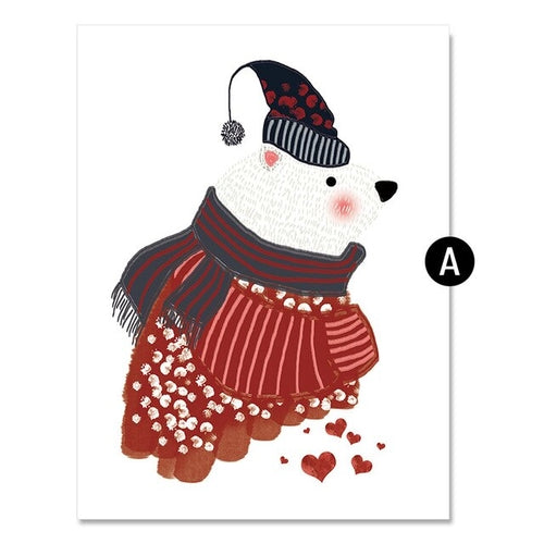 Little White Bear Canvas Painting