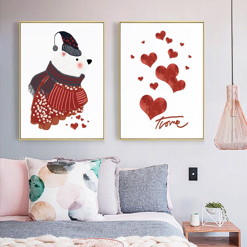 Little White Bear Canvas Painting