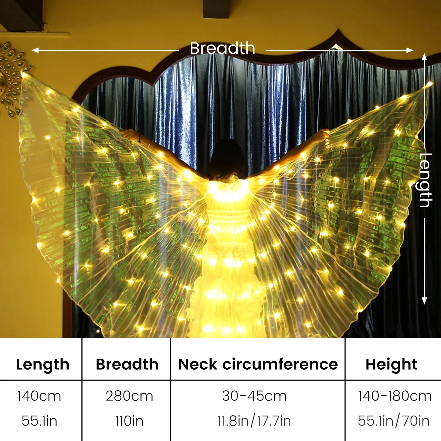 LED Butterfly Wings With Telescopic Sticks
