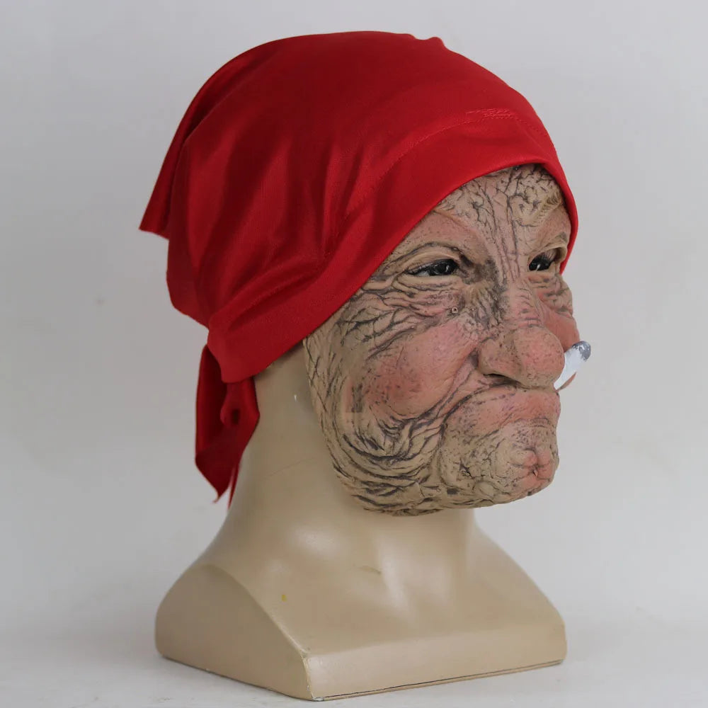 Smoking Granny Latex Mask