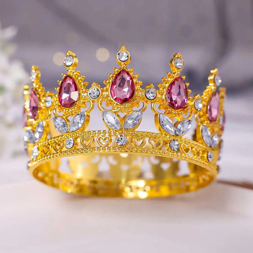 Baroque Vintage Gold Round Tiara