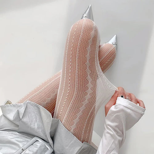 Striped Fishnet Stockings