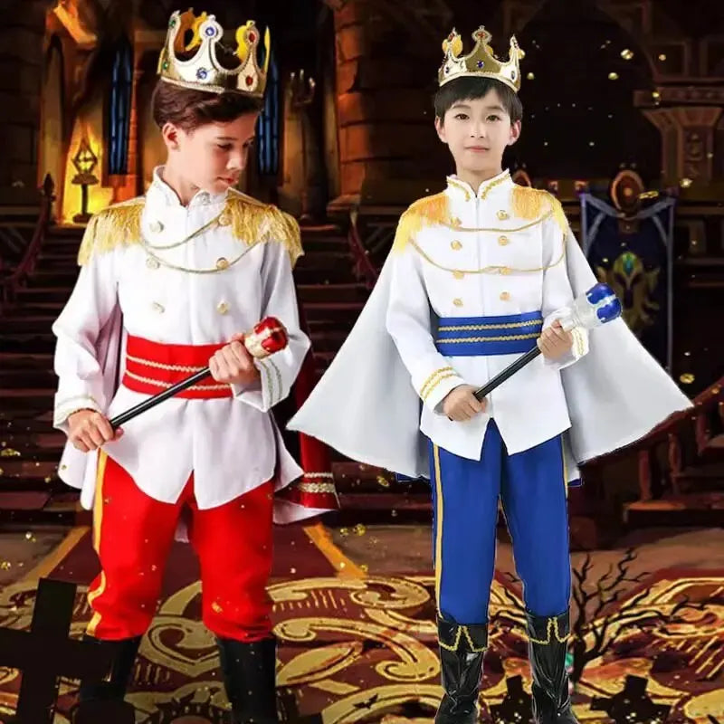 7 Pieces Boys Medieval Royal Prince Costume