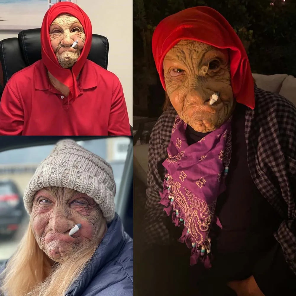 Smoking Granny Latex Mask