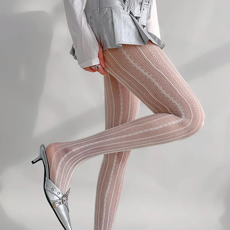 Striped Fishnet Stockings