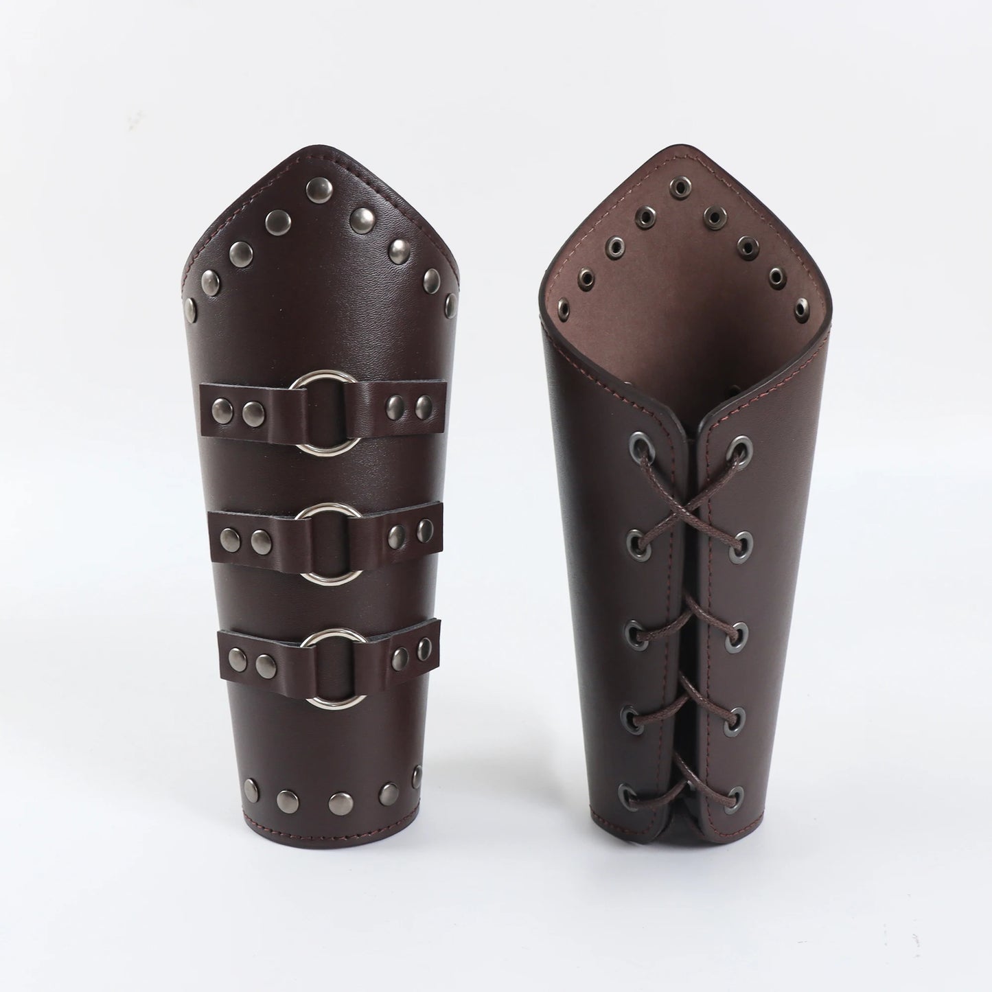 Leather Lace-up Medieval Arm Warmers