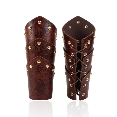 Leather Lace-up Medieval Arm Warmers