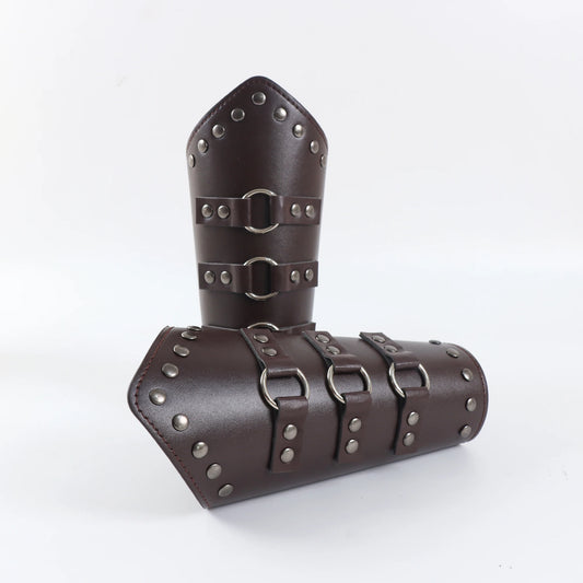 Leather Lace-up Medieval Arm Warmers