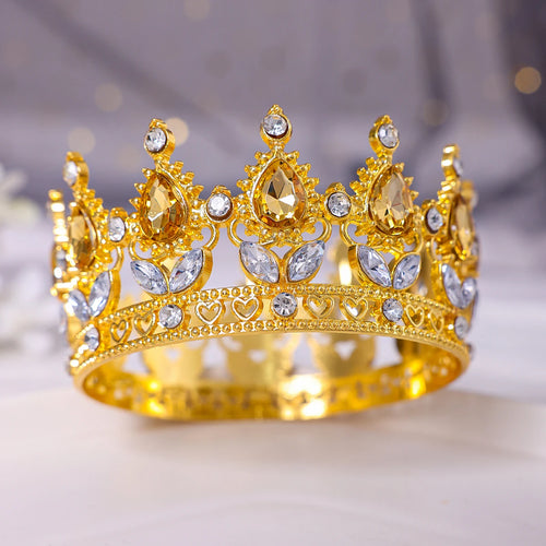 Baroque Vintage Gold Round Tiara