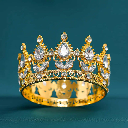 Baroque Vintage Gold Round Tiara