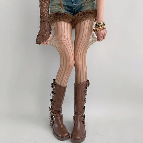 Striped Fishnet Stockings