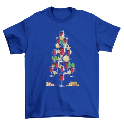 Wine Christmas Tree T-shirt