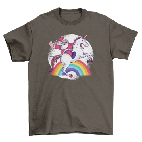 Santa Riding Unicorn T-shirt