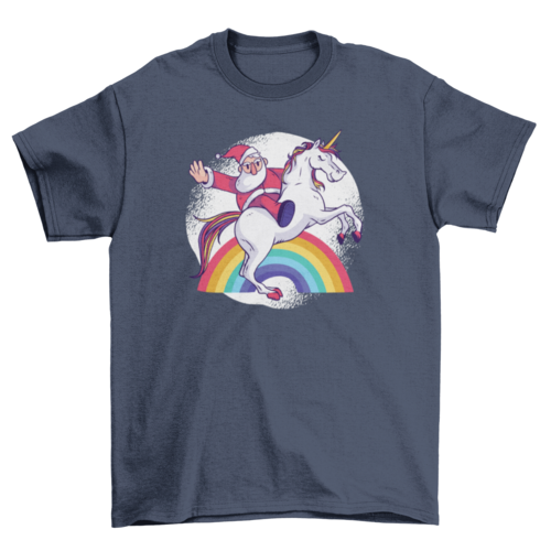Santa Riding Unicorn T-shirt