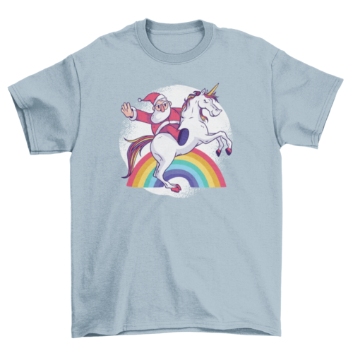 Santa Riding Unicorn T-shirt