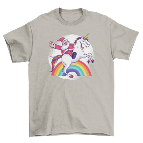 Santa Riding Unicorn T-shirt