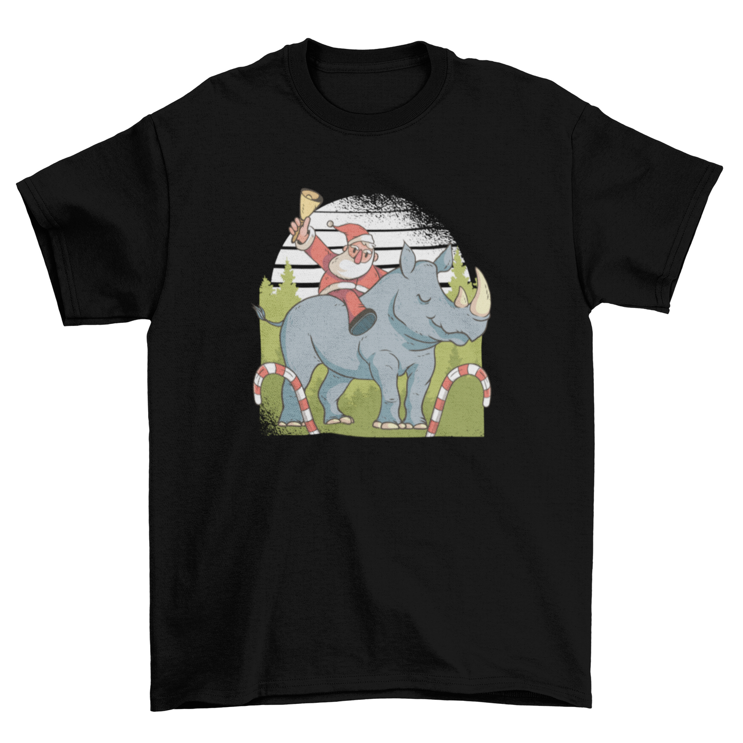 Santa Riding Rhino T-shirt
