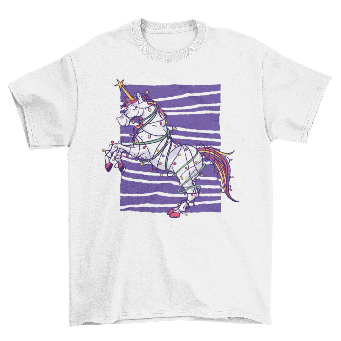 Unicorn in Christmas Lights T-shirt
