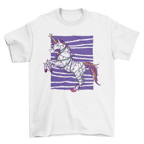 Unicorn in Christmas Lights T-shirt