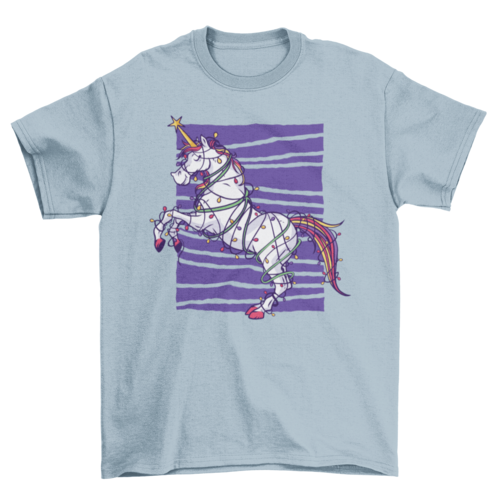 Unicorn in Christmas Lights T-shirt