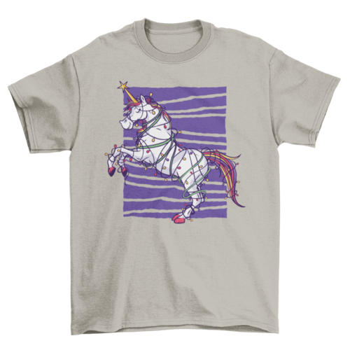 Unicorn in Christmas Lights T-shirt