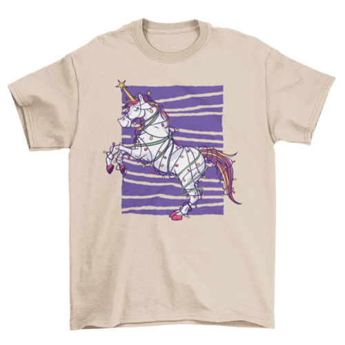 Unicorn in Christmas Lights T-shirt