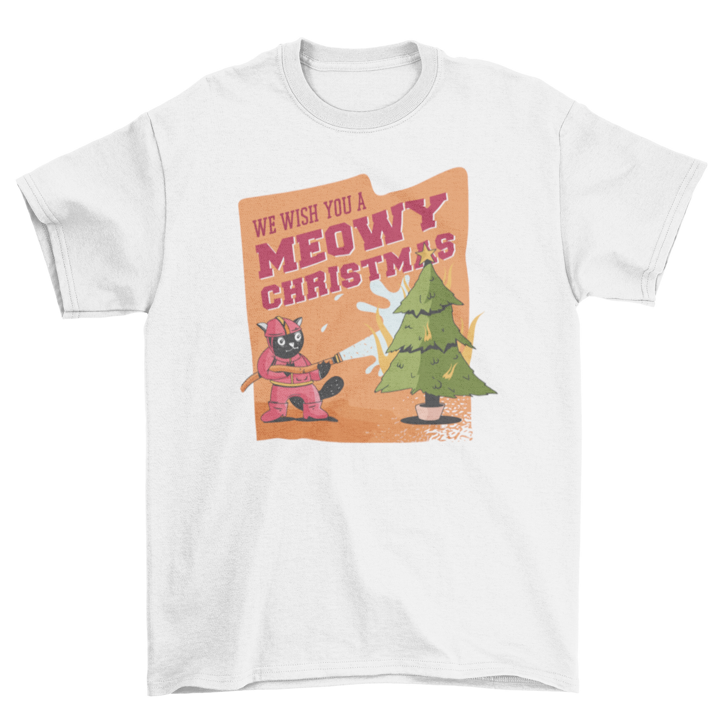 Funny Cat Christmas T-shirt