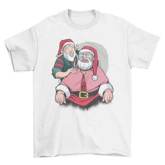 Barber Shop Santa T-shirt