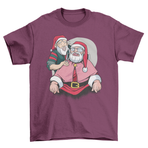 Barber Shop Santa T-shirt