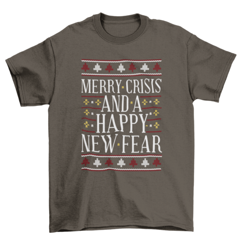 Merry Crisis Novelty Christmas T-shirt
