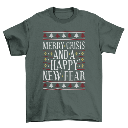 Merry Crisis Novelty Christmas T-shirt