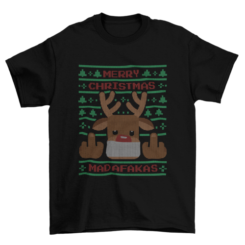 Novelty Reindeer Christmas Tee